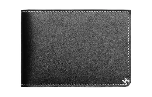 HERMES Evergrain Calfskin Card Holder Men's 89 Noir Black