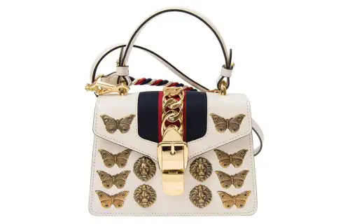 GUCCI Calfskin Shoulder Bag, Handbag Women's White