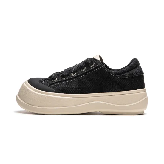 LiNing Honey Platform Anti-Slip Wear-Resistant Low-Top Casual Shoes Women's Black