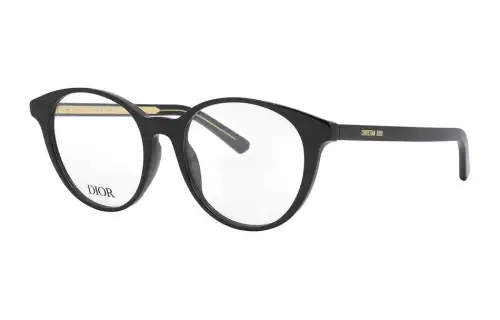 DIOR Letter Print Acetate Round Eyeglass Frames Women's Black