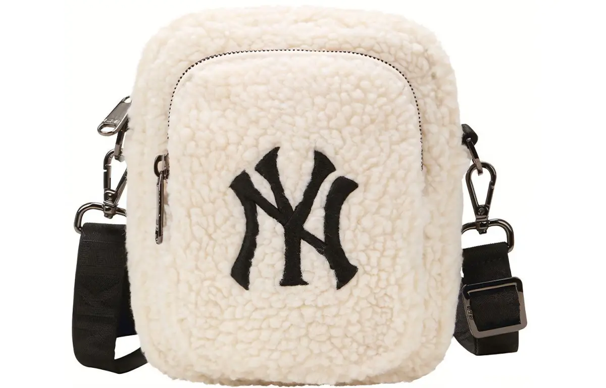 MLB Polar Fleece Wool Small Square Bag, Shoulder Bag, Crossbody Bag Mini Women's White