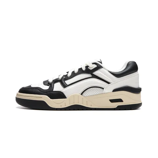 LINING Moon White 2.0 Skateboard Shoes Men Low-Top Mist White/Black