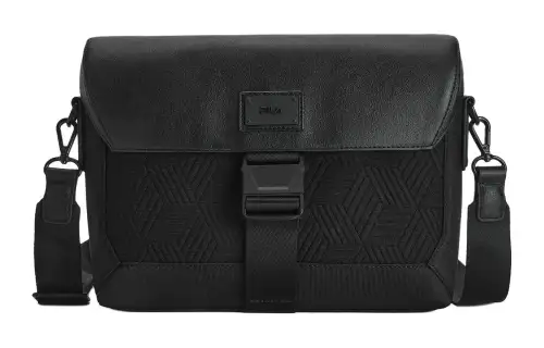 FILA Fabric Shoulder Bag, Crossbody Bag Extra Small Men's Jet Black