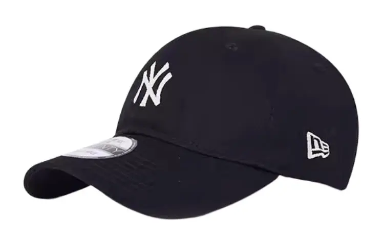 New Era NY Logo Embroidered Cotton Baseball Cap Black
