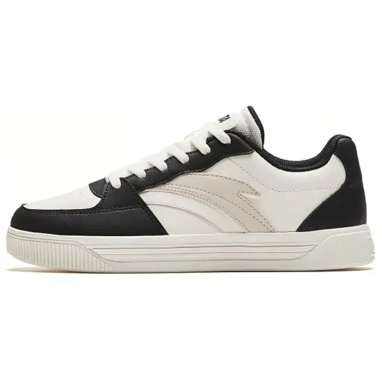 Anta Cushioning Wear Resistant Low Top Skateboard Shoes Women's Black White