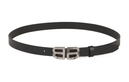 Balenciaga Leather Belts Women's Black Width 2cm