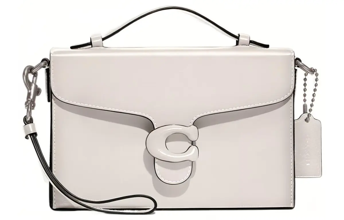 COACH Tabby Cow Leather Small Square Bag, Crossbody Handbag, Shoulder Bag Medium Women's Pure White