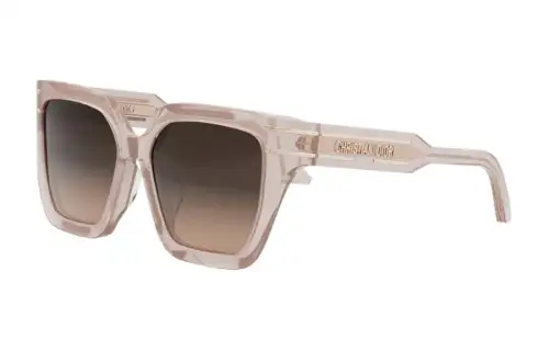 DIOR Metal Irregular Shape Sunglasses Unisex Pink