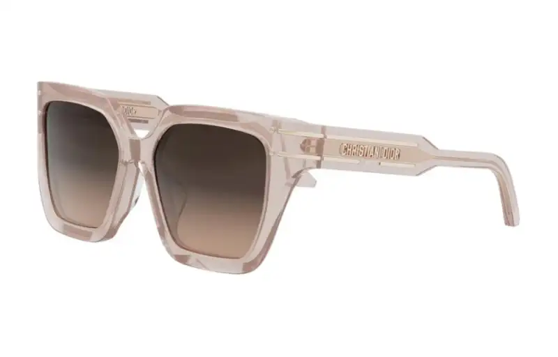 DIOR Metal Irregular Shape Sunglasses Unisex Pink