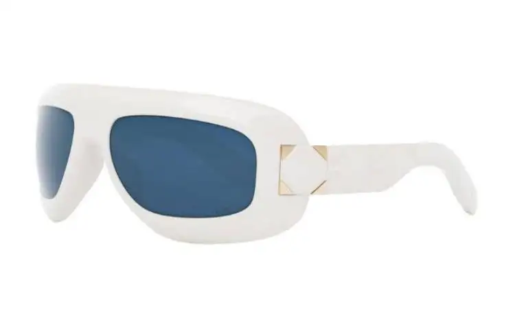 DIOR Irregular Shape Sunglasses Women's White