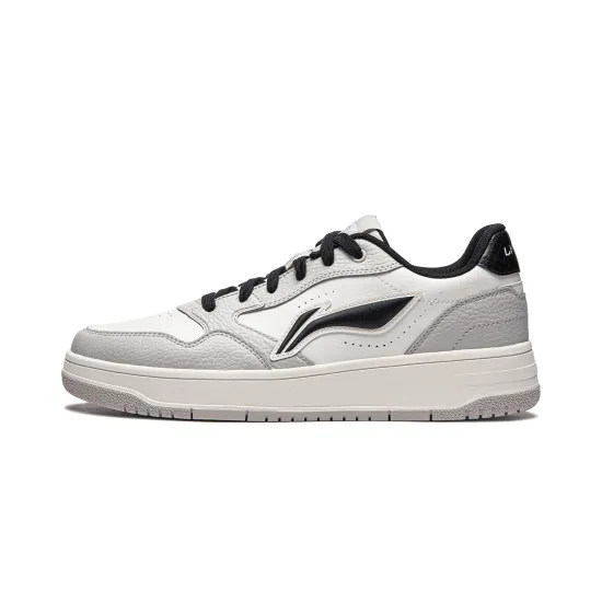 LINING Tianji Soft Skateboard Shoes Men Low-Top White Gray Black