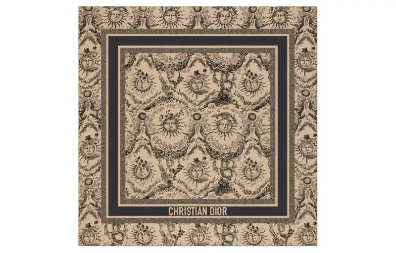 DIOR Silk Scarves Women's Brown