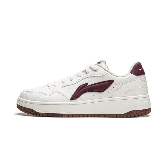 LINING Tianji Soft Skateboard Shoes Men Low-Top Mist White/Rich Burgundy