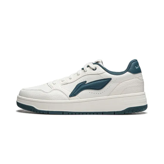 LINING Tianji Soft Skateboard Shoes Men Low-Top Mist White/Reflection Blue