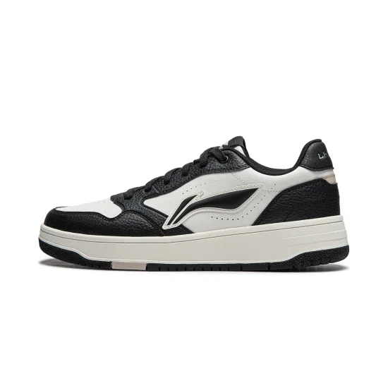 LINING Tianji Soft Skateboard Shoes Men Low-Top White Black