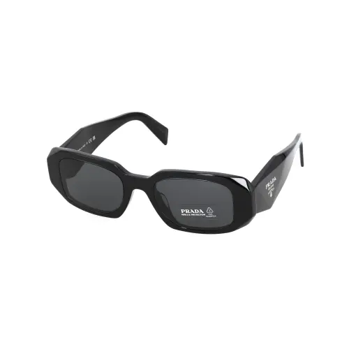 PRADA Acetate Irregular Shape Sunglasses Unisex Black