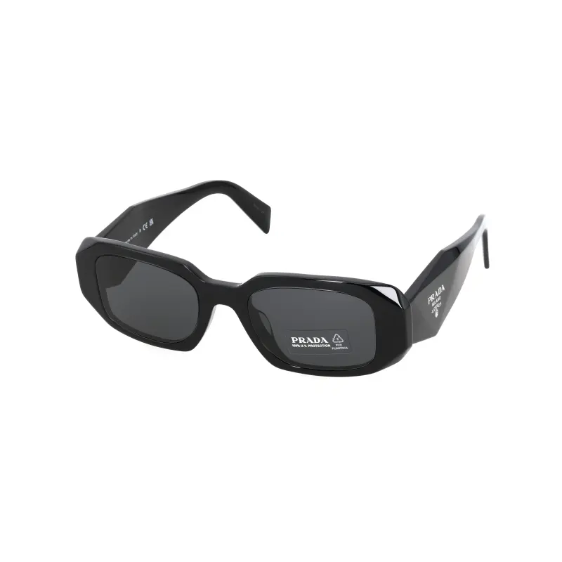 PRADA Acetate Irregular Shape Sunglasses Unisex Black