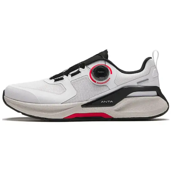 ANTA Running Shoes Men Low-Top Pure White/Basic Black