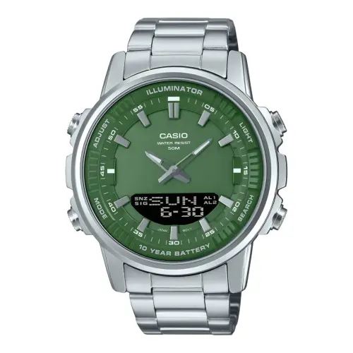CASIO Unisex Liquid Crystal/Analog Dual Display Series Green Watch AMW-880D-3AV
