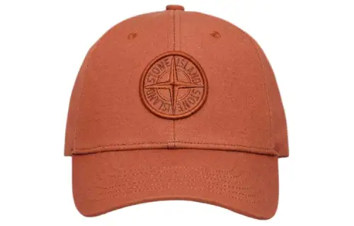 STONE ISLAND Cotton Baseball Caps Men's Orange