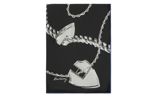 Burberry Silk Scarves Unisex Black