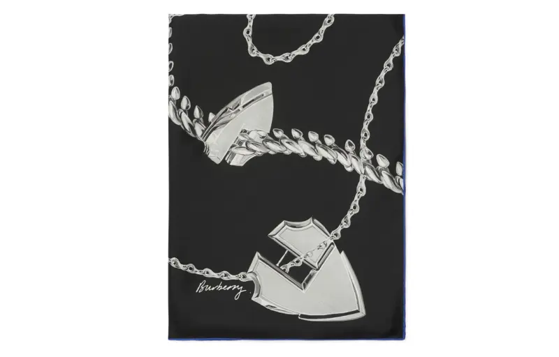 Burberry Silk Scarves Unisex Black