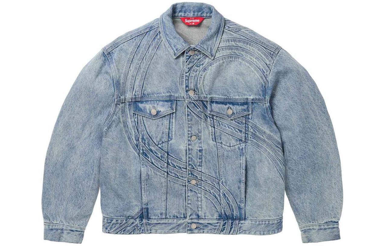 Supreme x STONE ISLAND FW23 WEEK10 DENIM TRUCKER JACKET Logo