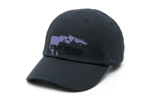STONE ISLAND Cotton Baseball Caps Men's Blue