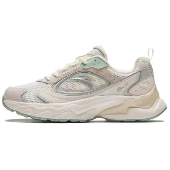 Anta Cushioned Slip-Resistant Low-Top Casual Shoes Women's White Green Gray