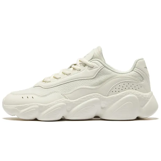 Erke Casual Shoes Women's Low-Top Microcrystal White