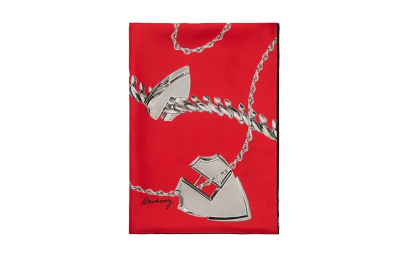 Burberry Shield Hardware-print Silk Scarf