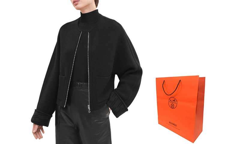 Женская куртка Hermes (черная) — фото 3