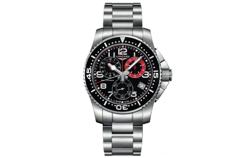 LONGINES Quartz Movement 300m Waterproof Unisex Watch 41mm Black Dial Stainless Steel Case Stainless Steel Strap