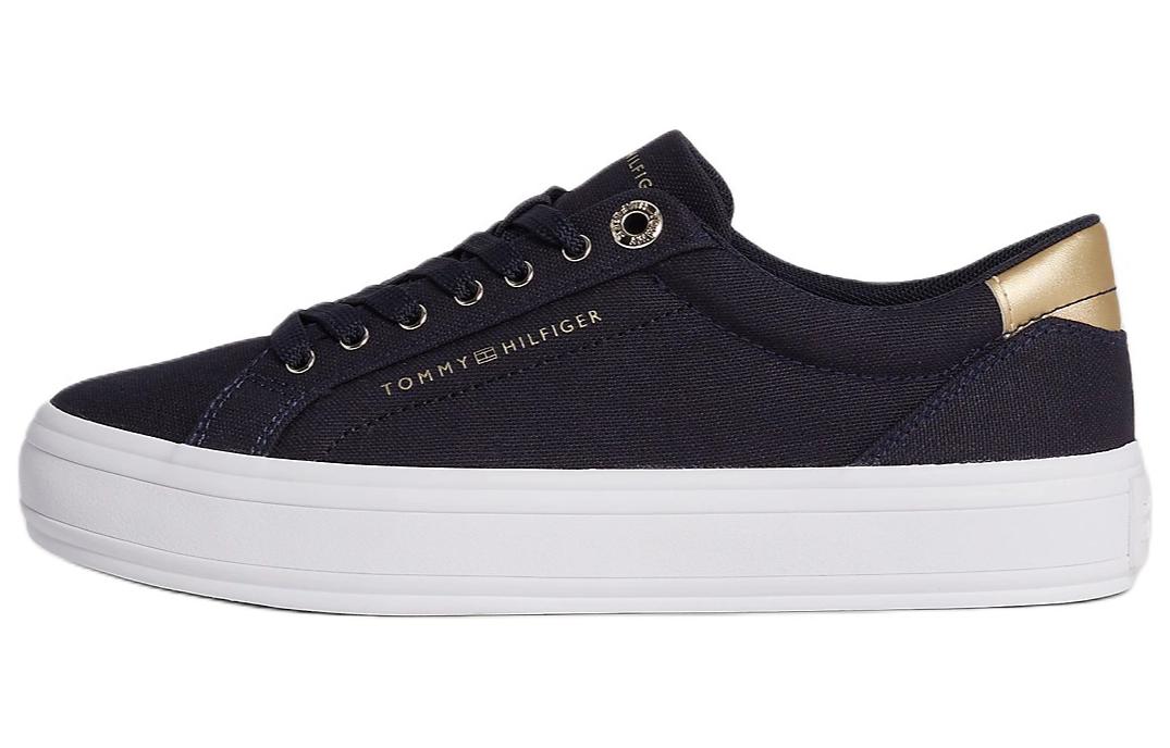 Tommy Hilfiger Холст для отдыха Простой низкий уровень панель обувь женский черный
