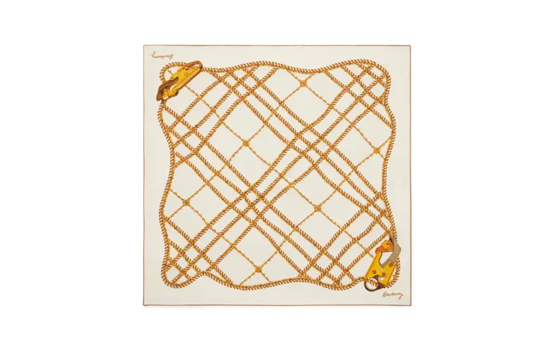 Burberry Chain Check print Silk Scarf