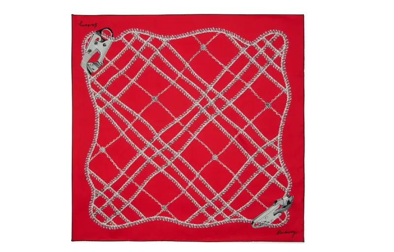 Burberry Chain Check-print Silk Scarf