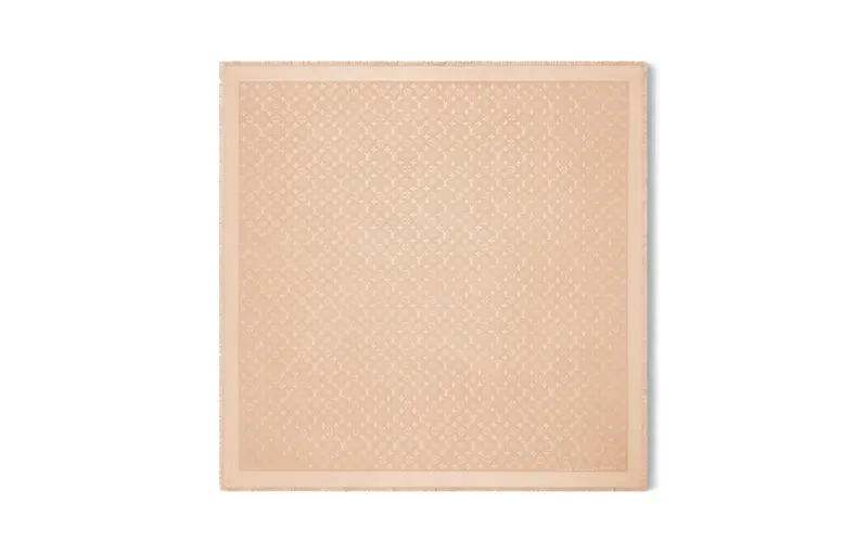 LOUIS VUITTON Printed Pattern Monogram Classic Shawls Women's Beige