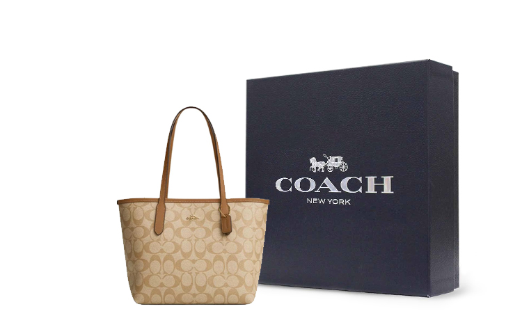 Женская сумка тоут COACH City 23 (бежевая)