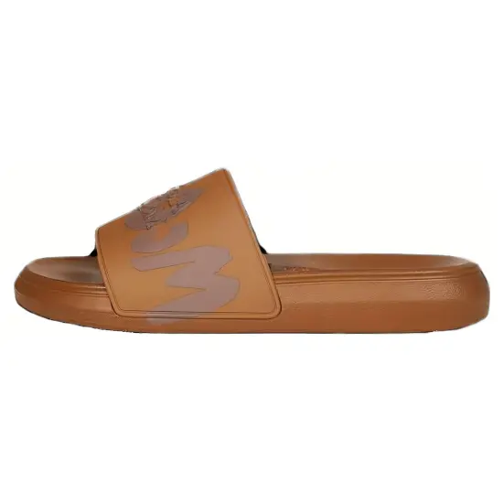 Alexander McQueen Pool Slide Graffiti Logo Brown