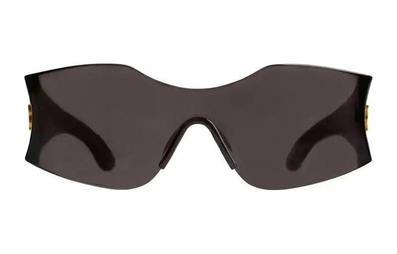 Balenciaga Injection Molded Polyamide Nylon Irregular Shape Sunglasses Men's Black