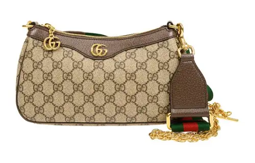 GUCCI Ophidia Canvas With Leather Canvas Bag, Shoulder Bag, Pochette Handbag, Shoulder Bag Small Women's