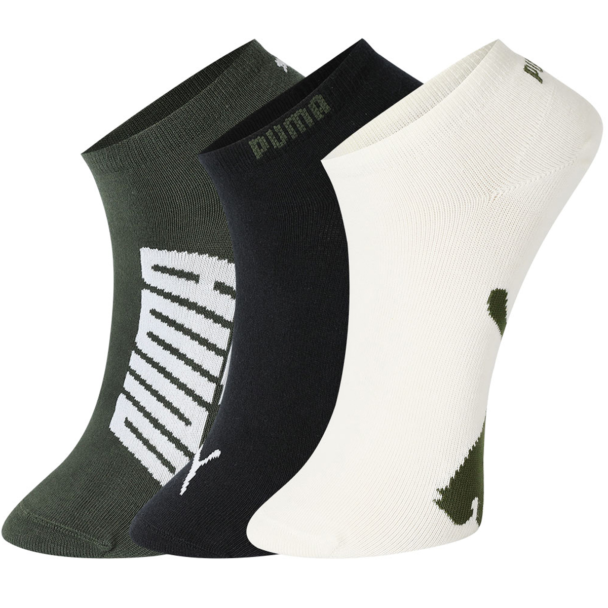 PUMA Puma letter logo printed breathable socks, same style for men and women, 3 pairs