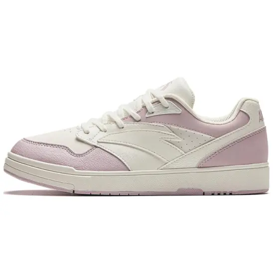 Anta Cushioning Wear-Resistant Low-Top Skateboard Shoes Women's White Pink