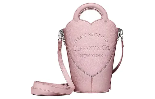 TIFFANY & CO. Taurillon Leather Bucket Bag, Handbag, Shoulder Bag, Crossbody Bag Mini Women's Crystal Pink
