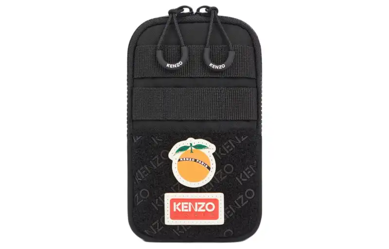KENZO Polyester With Nylon Cell Phone Pouch Men's Black