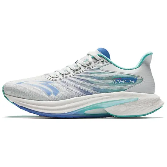 ANTA MACH Mach 4.0 Running Shoes Men Low-Top Papyrus White/Basic Black/Mint Blue