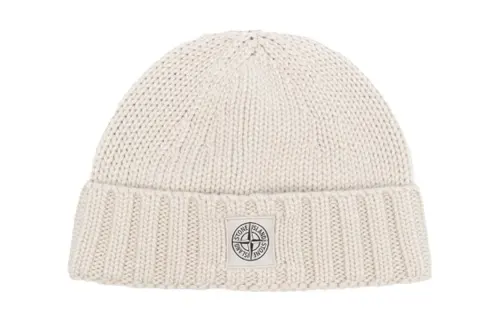 STONE ISLAND Logo Patch Ribbed Beanie
