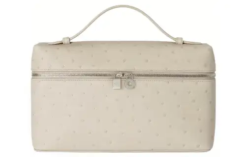 Loro Piana ExtraPocket Ostrich Leather Handbag, Shoulder Bag, Crossbody Bag Regular Women's Light Lime Gray