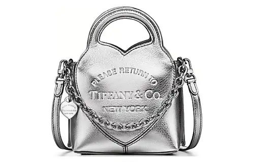 TIFFANY & CO. Return To Tiffany Collection Goatskin Shoulder Bag, Crossbody Bag, Handbag Extra Mini Women's Silver