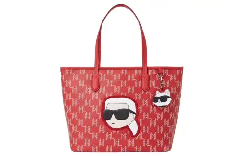 KARL LAGERFELD / Karl Lagerfeld Jeans Polyurethane Tote Bag, Shopping Bag, Handbag Large Women's High Red